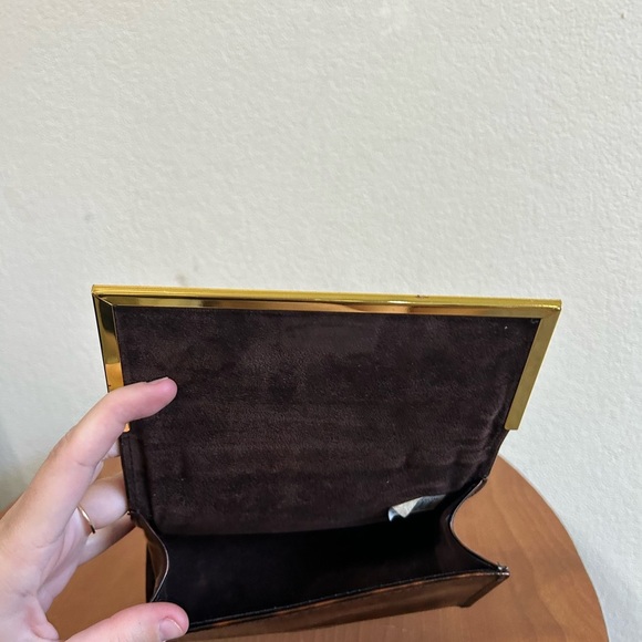 Tory Burch Sunglass Case Magnetic Leopard Animal Tortoise Print Glasses Holder - Picture 7 of 8